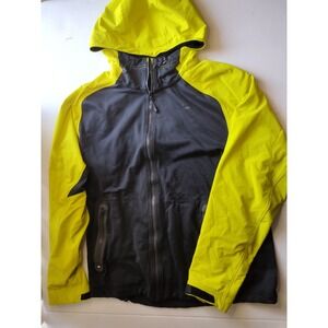 Nike Full Zip Jacket Yellow Black Hooded‎ Lightweight Coat Womens Size M